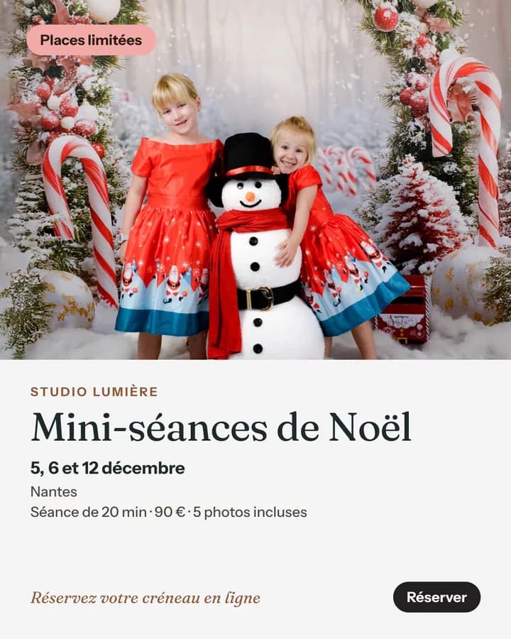 Visuel de mini-séances de Noël généré par Emoviya